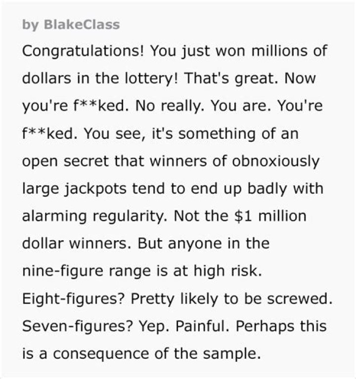 Can winning the lottery ruin your life?