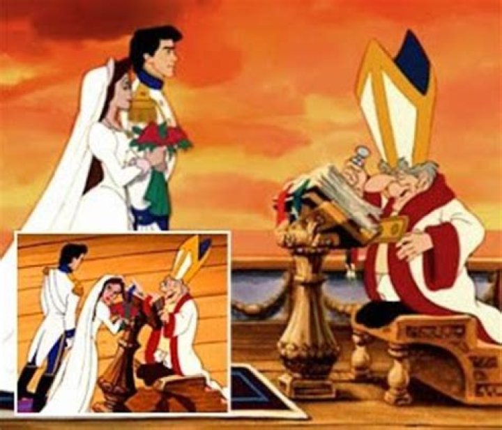 Does the priest get a boner in The Little Mermaid?