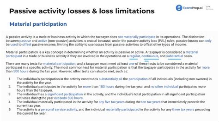 How are passive activity losses deducted?