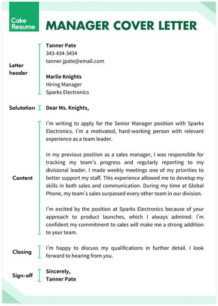 How do I write a cover letter for a marketing manager?