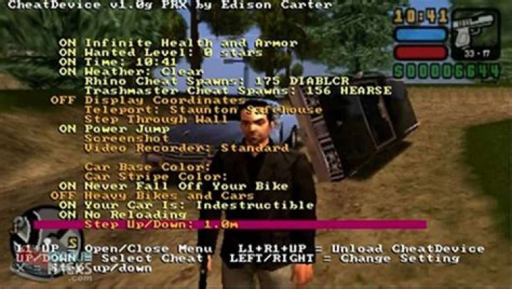 How do you enter cheats in GTA Liberty City PSP?