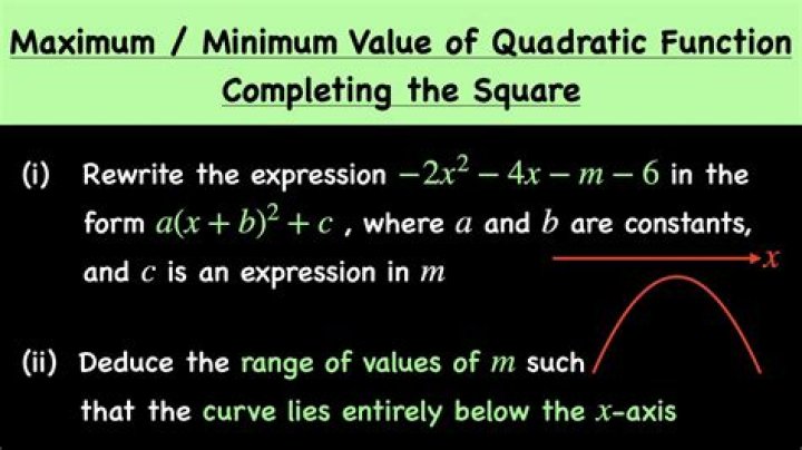 How do you find the maximum of a quadratic function?