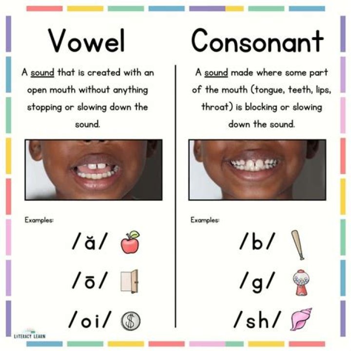 How do you identify a vowel and consonant sound?