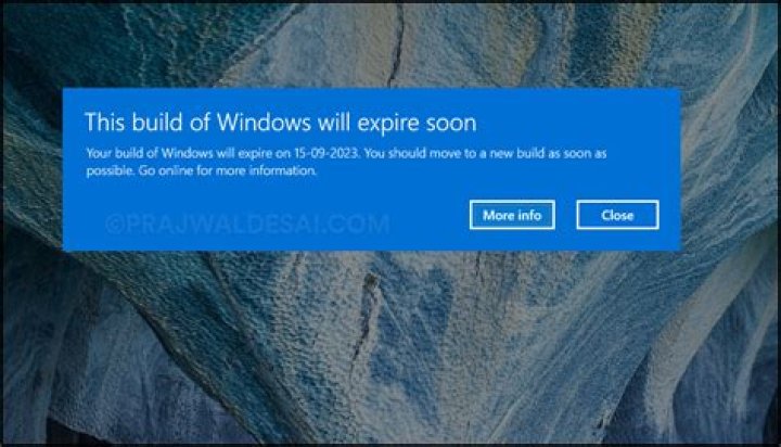 How do you stop Windows 10 will expire soon notification?