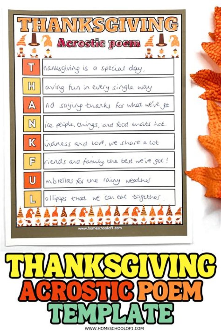 How do you write a Thanksgiving acrostic poem?