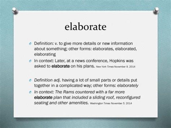 Is it elaborate or elaborate on?