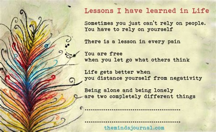 What are some things you learned in life?