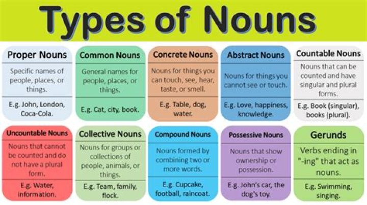 What are the 5 types of nouns?
