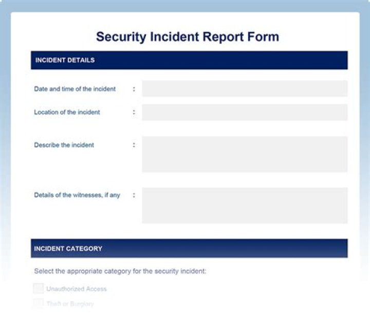 What are the categories of a security incident?