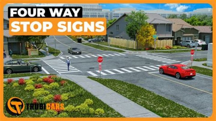 What are the steps at a four-way stop?