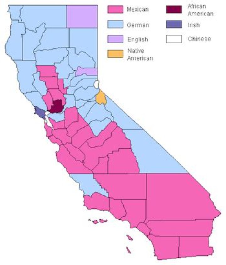 What are the top 3 ethnic groups in California?