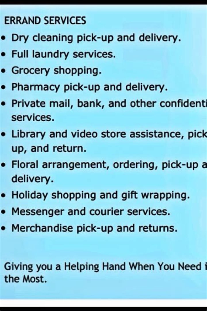 What are the types of errands?