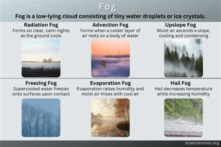 What causes mist and fog?