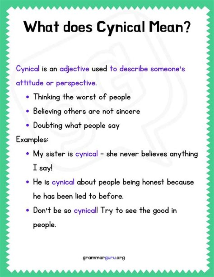 What does it mean to be a cynical person?
