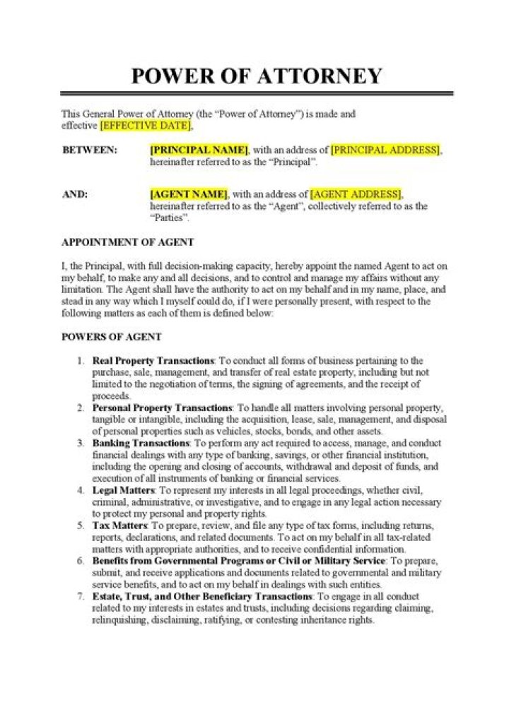 What does power of attorney over a child mean?