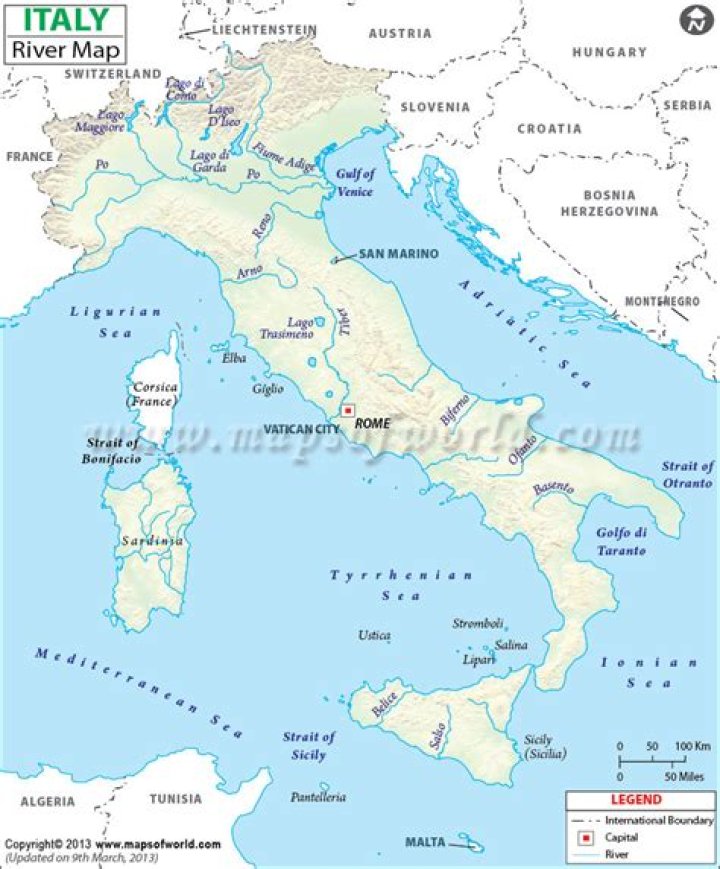 What is a major river in Italy?