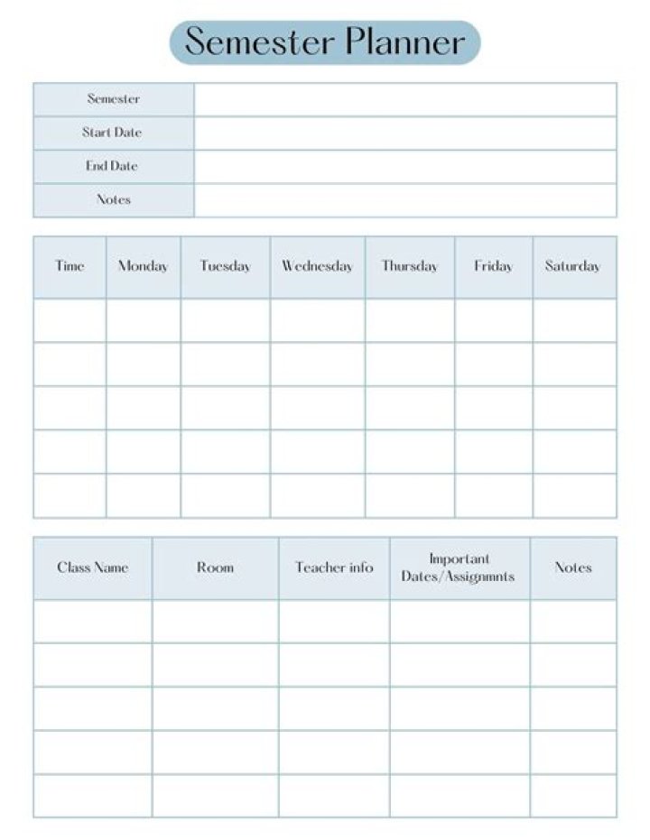 What is a semester planner?