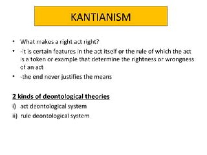 What is an example of kantianism?