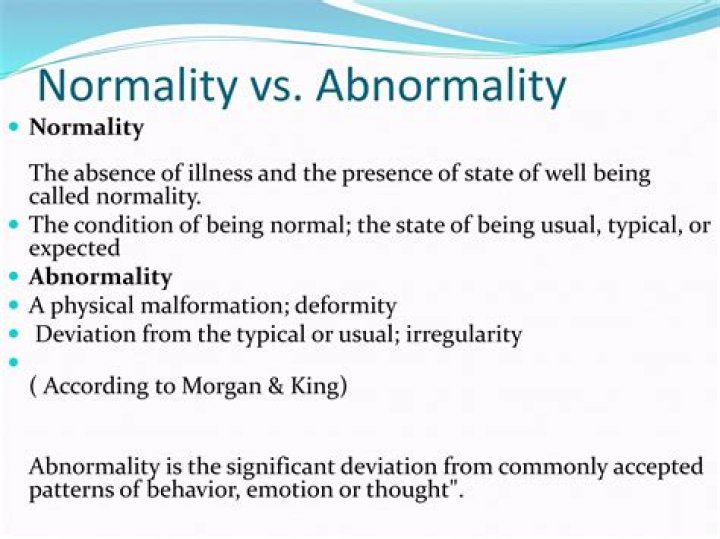 What is the concept of normality and abnormality?
