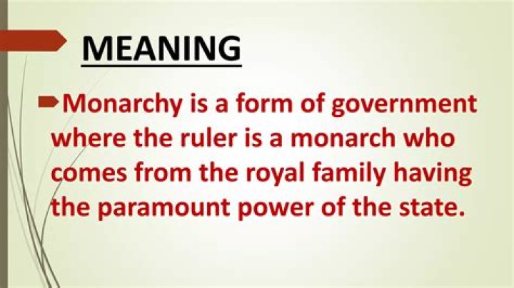 What is the meaning of monarchical rule?