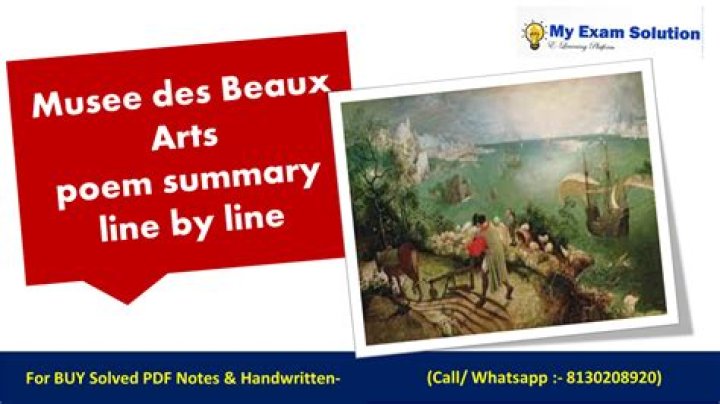 What is the meaning of Musee des Beaux Arts poem?