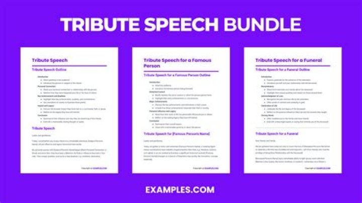 What is the purpose of a tribute speech?