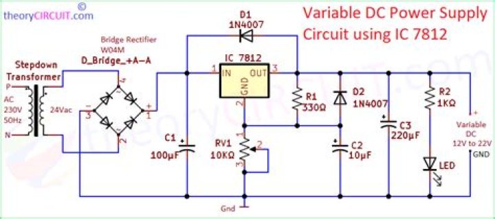 What is the purpose of the external power transistor for IC LM 723 variable regulator circuit?