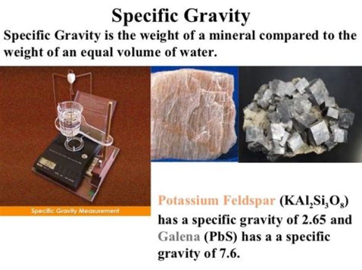 What is the specific gravity of feldspar?