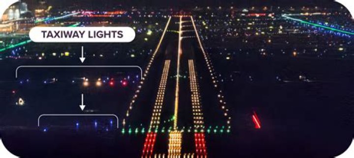 What lights are used on the edge of taxiways?