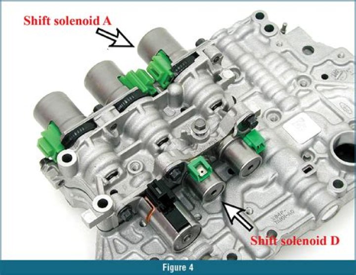 Where is the shift solenoid located on a 2005 Ford F-150?