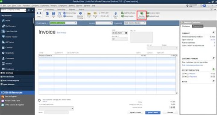 Which field in the customer information screen is required in QuickBooks?