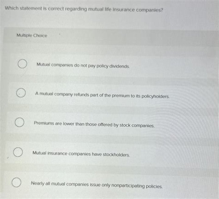 Which statement is correct regarding mutual insurance companies?