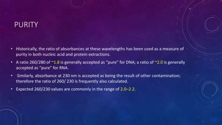 Why do the ratios of 260 280 and 260 230 reflect the purity of RNA?